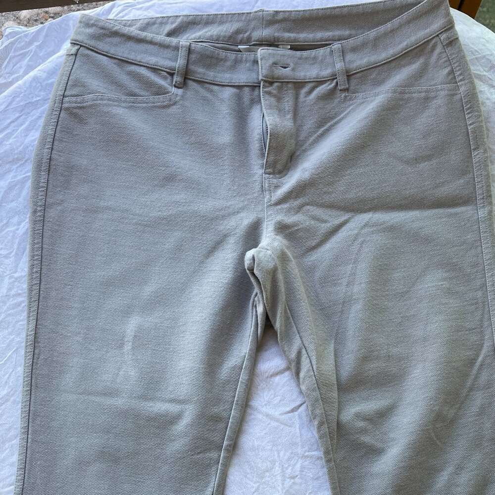 White Garnet Hill 8 Cropped Pants Capri Gray Low Rise
